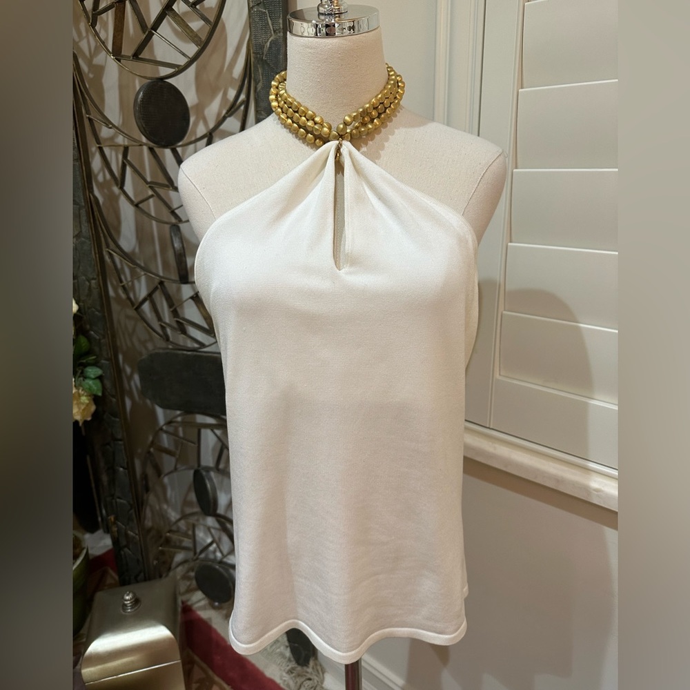 Ralph Lauren Black Label halter top with gold necklace NWT